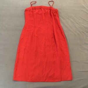 J.R. Nites By Caliendo Dress Womens Medium Red Satin Slip Sheath Cocktail Party